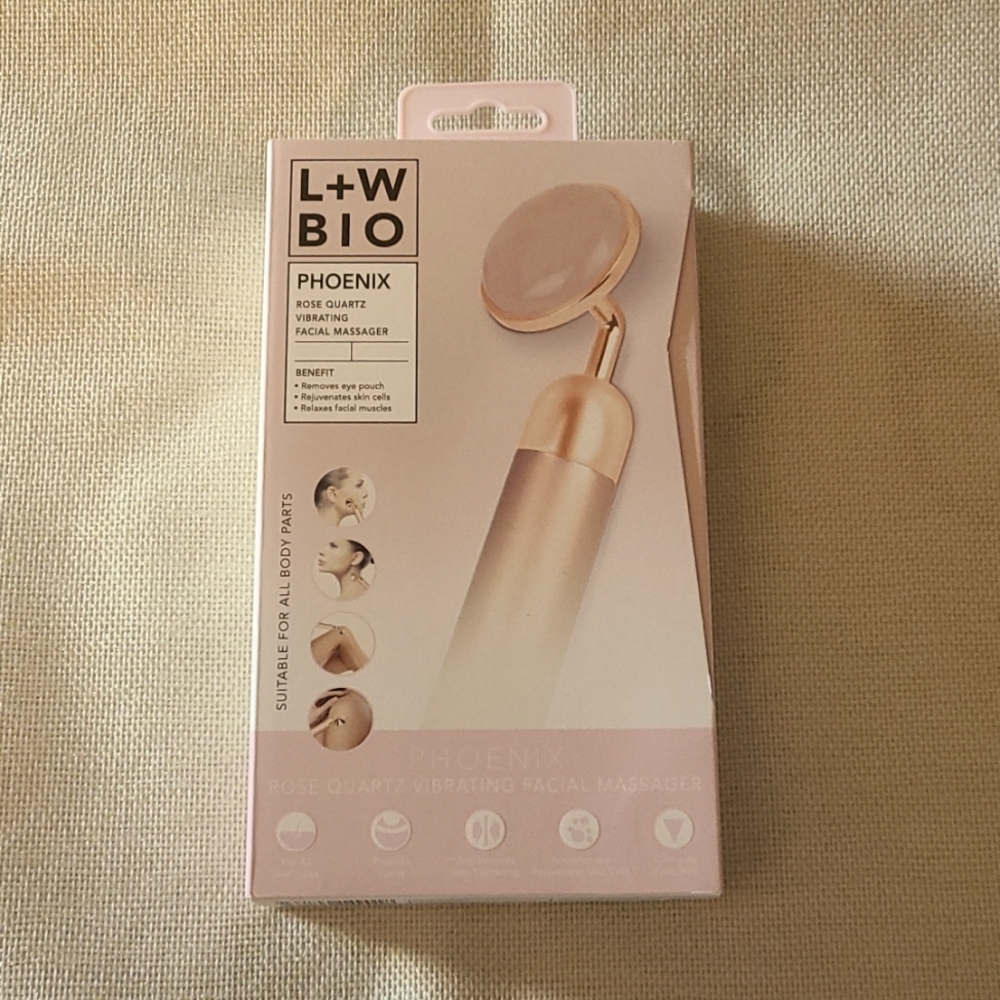 L+W BIO Rose Quartz Vibrating Facial Massager